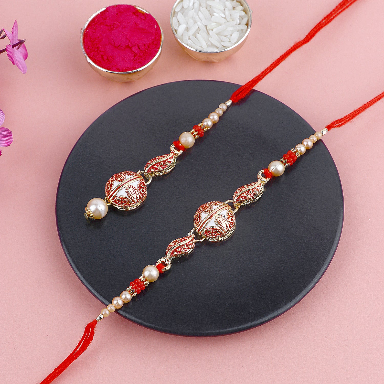 Blessed Togetherness Bhaiya Bhabhi Rakhi Set