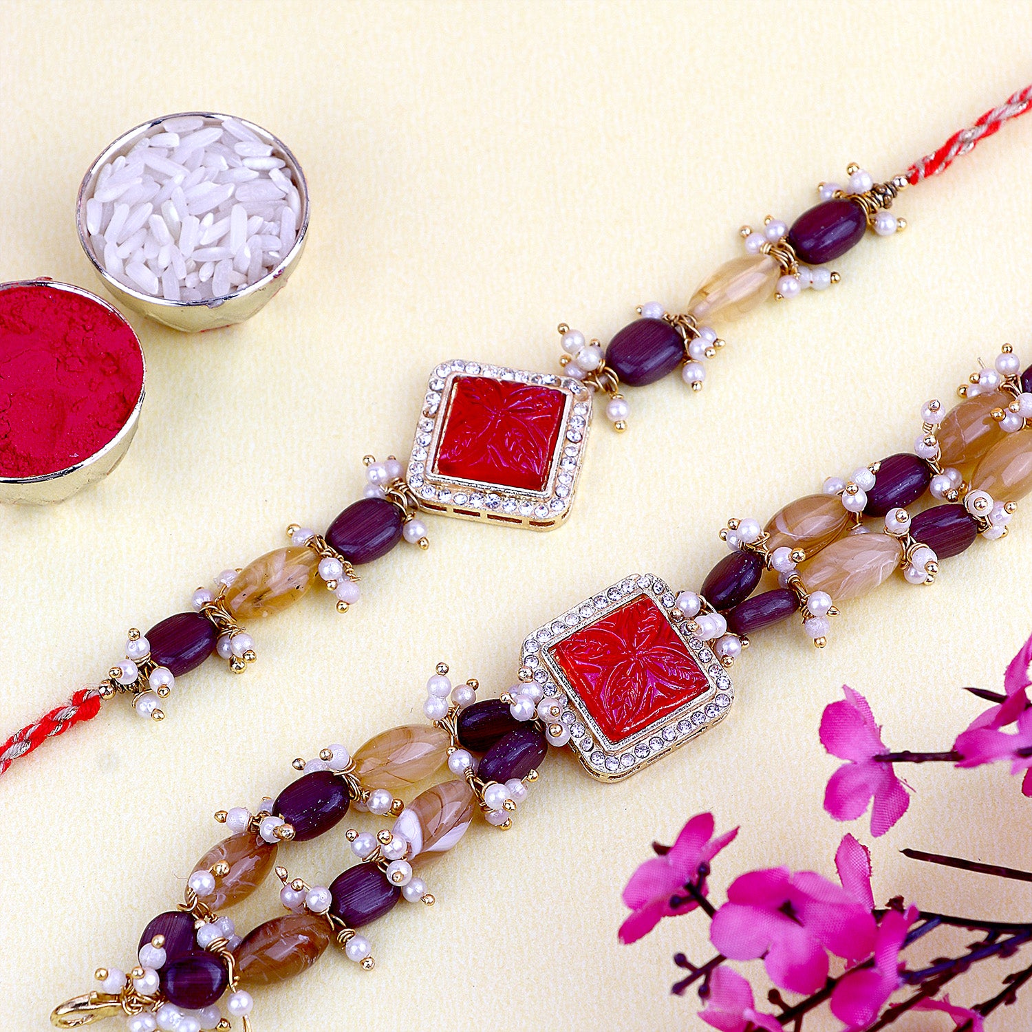 Heavenly Treasures Bhaiya Bhabhi Rakhi Set