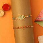 Magnificent Beaded Bhaiya Rakhi Set of 2