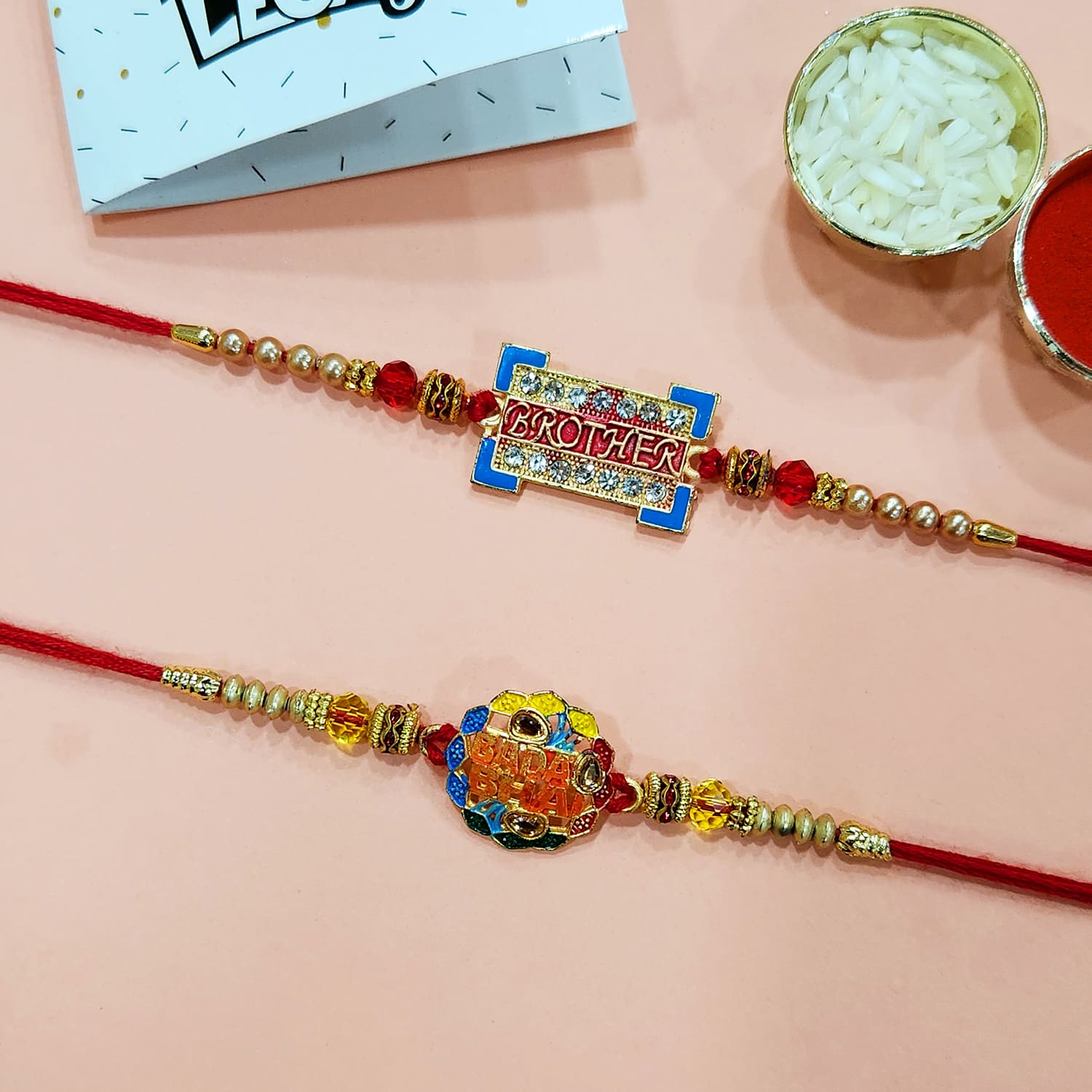 Parivarik Bandhan: Traditional Rakhi Set of 2 Parivarik Bandhan: Traditional Rakhi Set of 2