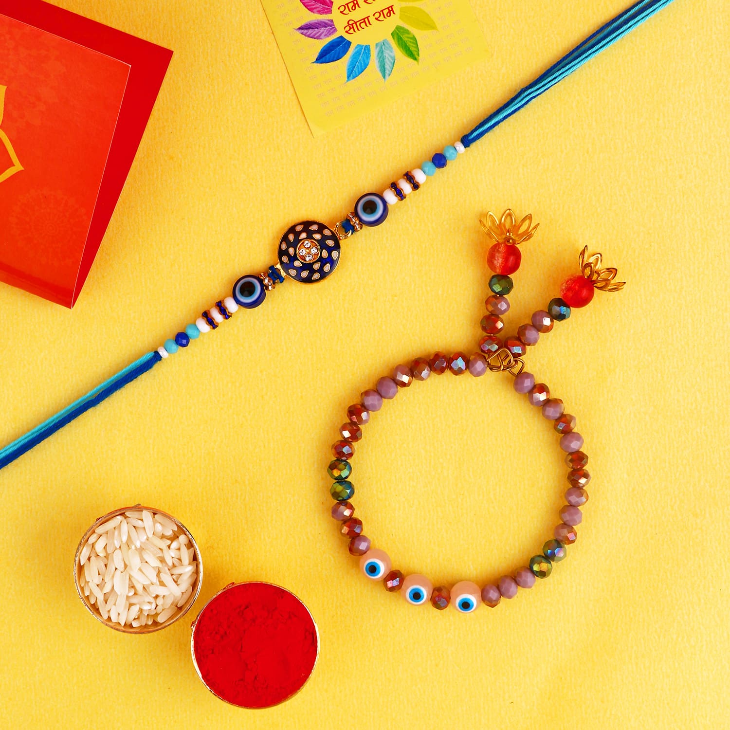 Radiant Vows: Bhaiya Bhabhi Rakhi Set