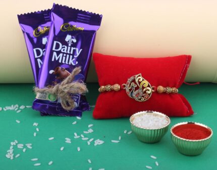 Peacock Rakhi with Chocolate Gift for your Brother
