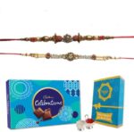 Designer Rakhi and Cadbury Celebrations combo