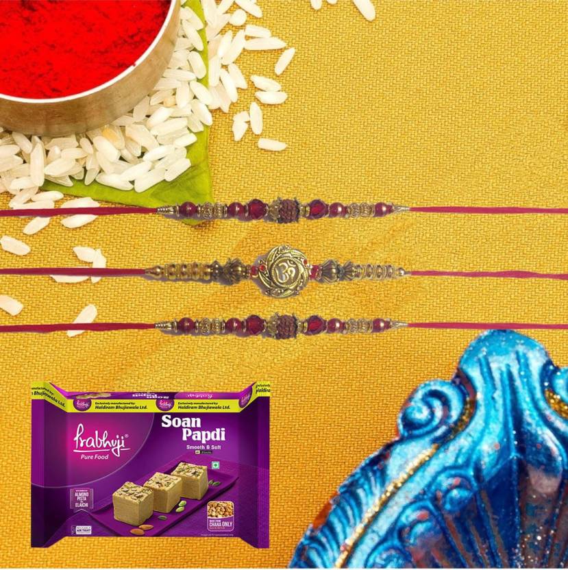Religious Rakhi and Haldiram’s Soanpapdi combo1 Religious Rakhi and Haldiram’s Soanpapdi combo