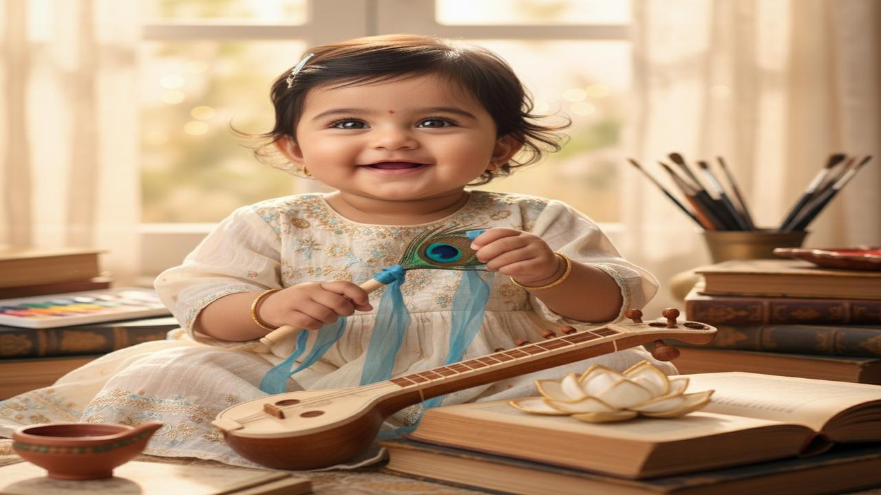 Goddess Saraswati-Inspired Baby Girl Names for Wisdom and Art